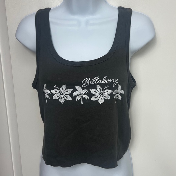 Billabong Beach Path Cropped Tank Top, Off-Black, raw edged bottom, Sz XL, NWT - Picture 6 of 12